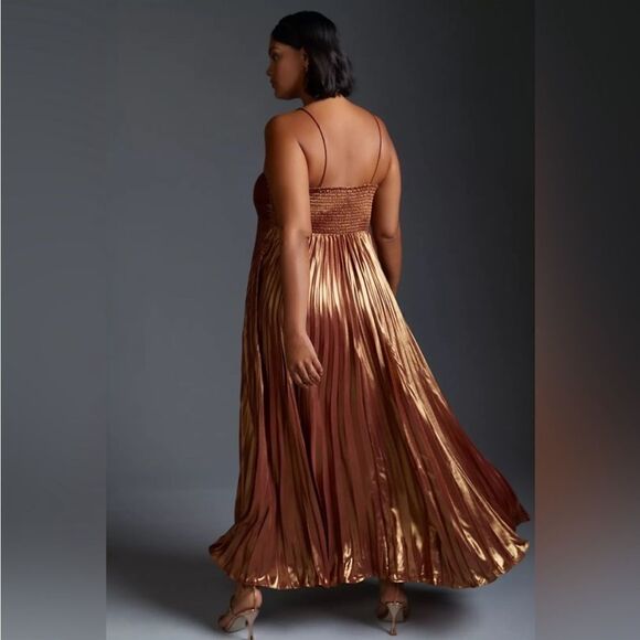 Anthropologie Plissé Halter Dress Size L - Picture 6 of 8